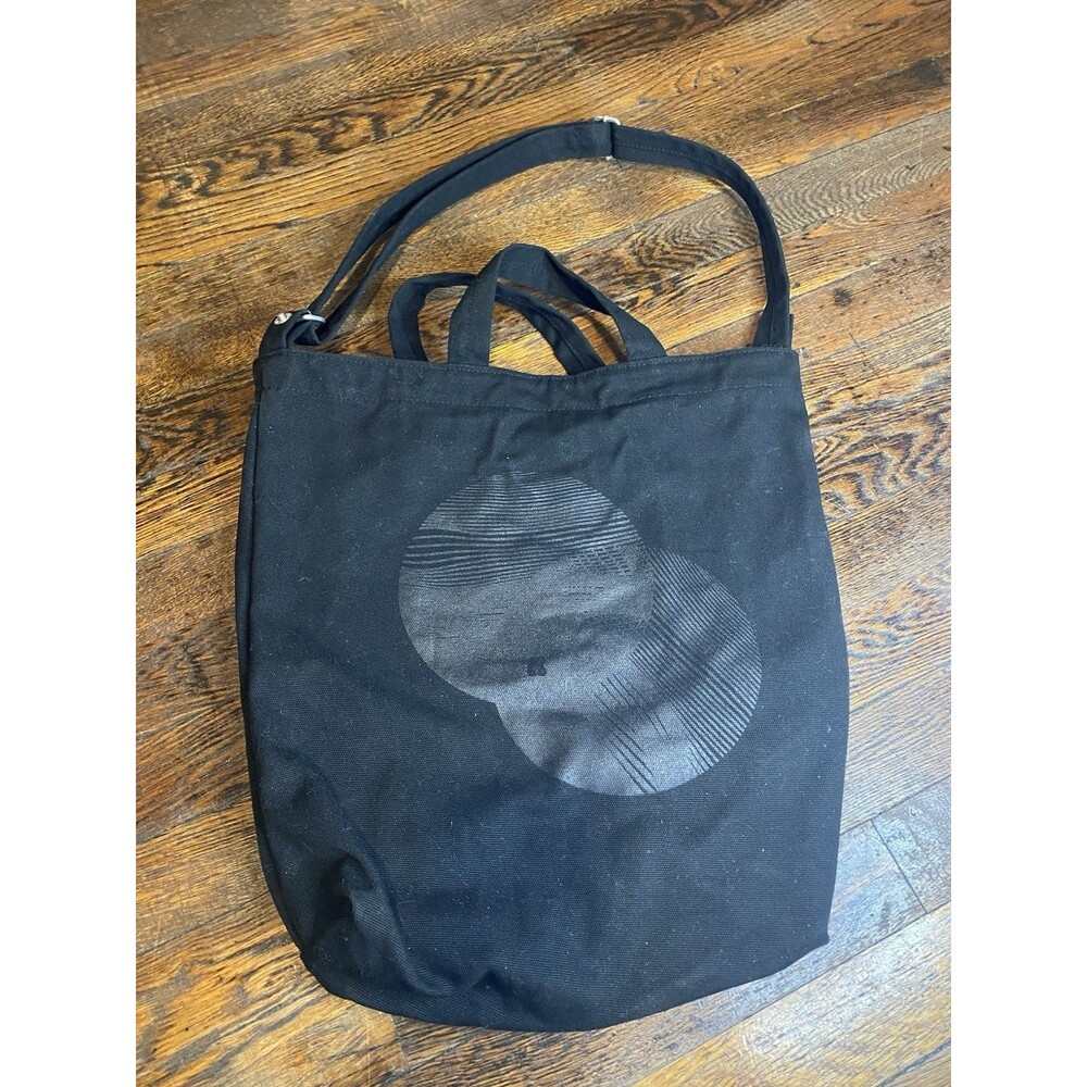BAGGU Medium Bucket Bag Crossbody, Recycled Nylon, Black